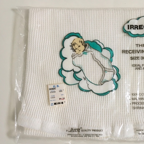 Baby Morgan White Receiving Blanket 100% Cotton Waffle 30 x 40 USA Made New - Picture 5 of 15